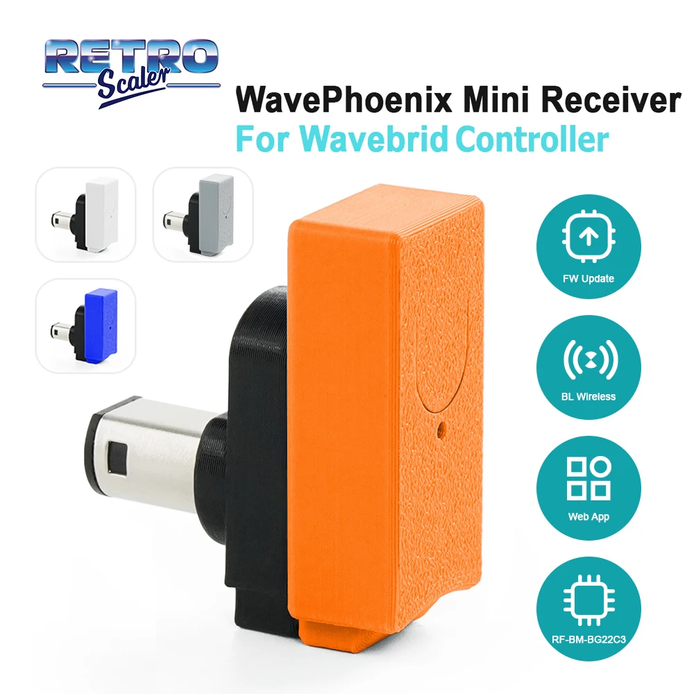 RETROSCALER Wireless Controller Receiver WavePhoenix, Game Controller Connector for WaveBird Controller NGC Wii RVL001 Console