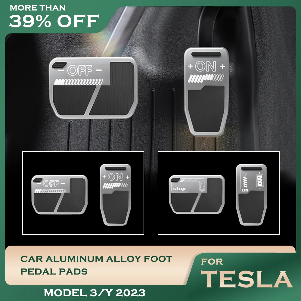 

For Tesla Model Y Model 3 2023 Car Foot Pedal Pads Covers Aluminum Alloy Non Slip Accelerator Brake Rest Pedal Auto Accessories