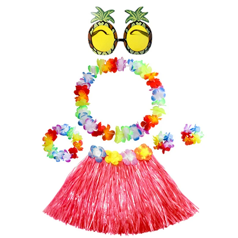 Grass Skirts for Kids Girls Elastic Hawaiian Hula Dancer Grass Skirt