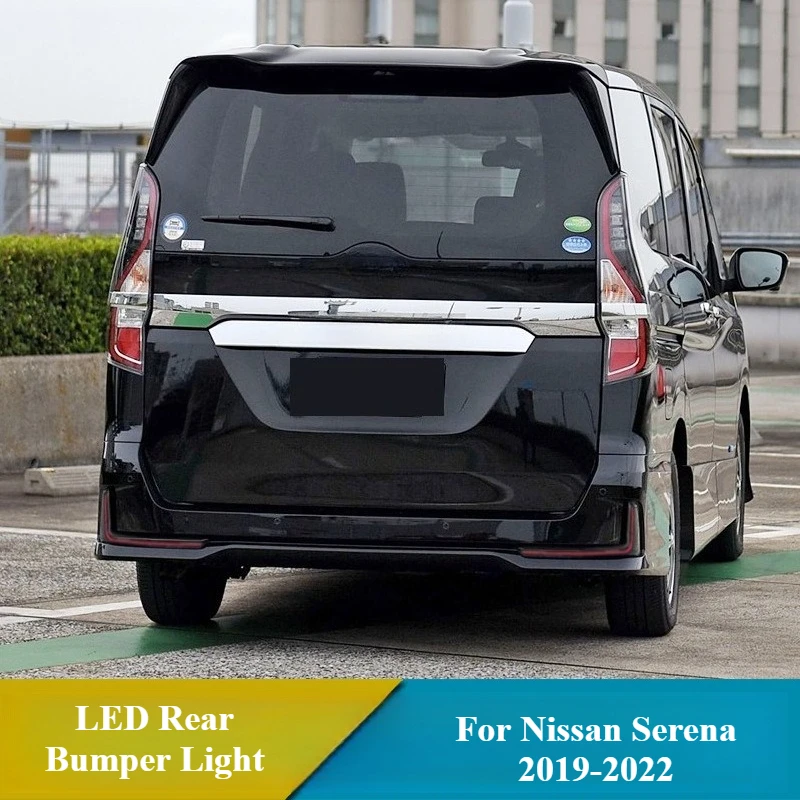 For Nissan Serena 2019-2022 LED Rear Bumper Light Reflector DRL Fog Lamp Yellow Turn Signal L Pattern Brake Lights 12V Daylight detail image 2