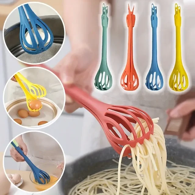 Multifunzionale 3 In 1 Frullino per le uova Miscelatore per il latte Pasta Noodle Pinze Manuale Clip per alimenti Separazione del bianco dell'uovo Strumento di cottura Gadget da cucina 1