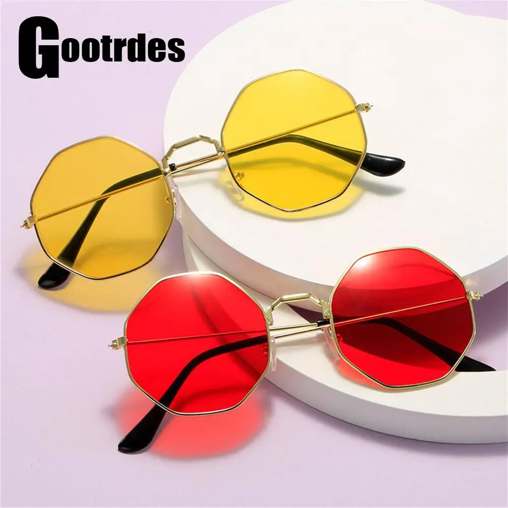 Retro Octagonal Polygon Sunglasses Fashion Ocean Lenses Sun Glasses
