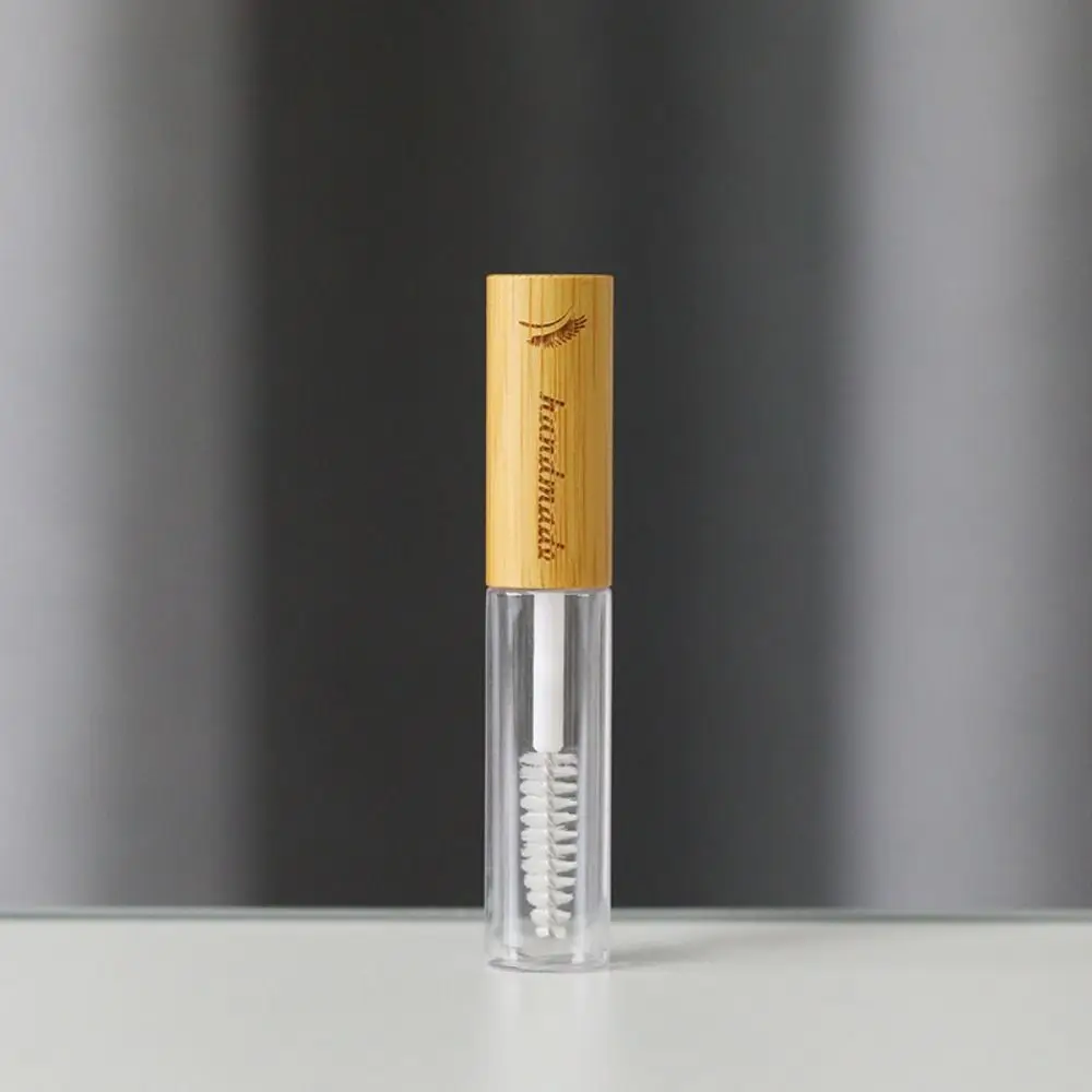 With Brush Mascara Container Bamboo Lid Vials Bottle Lip Gloss Tube Eyeliner Packing Compact Empty Refillable Mascara Pot Women