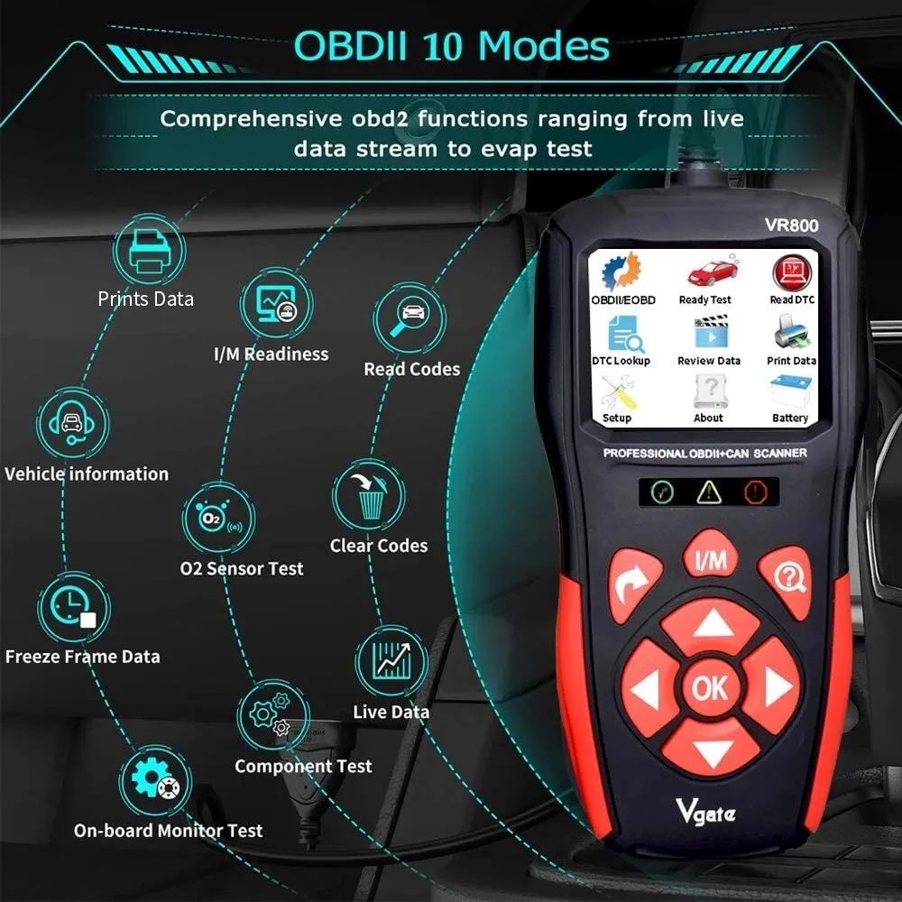 Vgate VR800 OBD2 Scanner Car Code Reader Scan Tools Automotive OBD 2 Diagnostic Auto Tool PK KW850 ELM327 V1 5 2