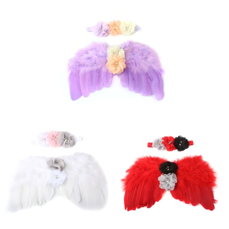 

Baby Angel Wings Newborn Headband Costume Photoshoot Baby Girl Photography Props
