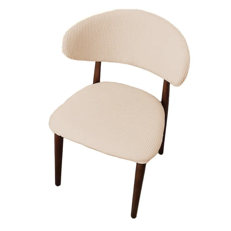 Set of Stretch Split Polar Fleece Chair Covers - Solid Color Dining Room Chair Protectors