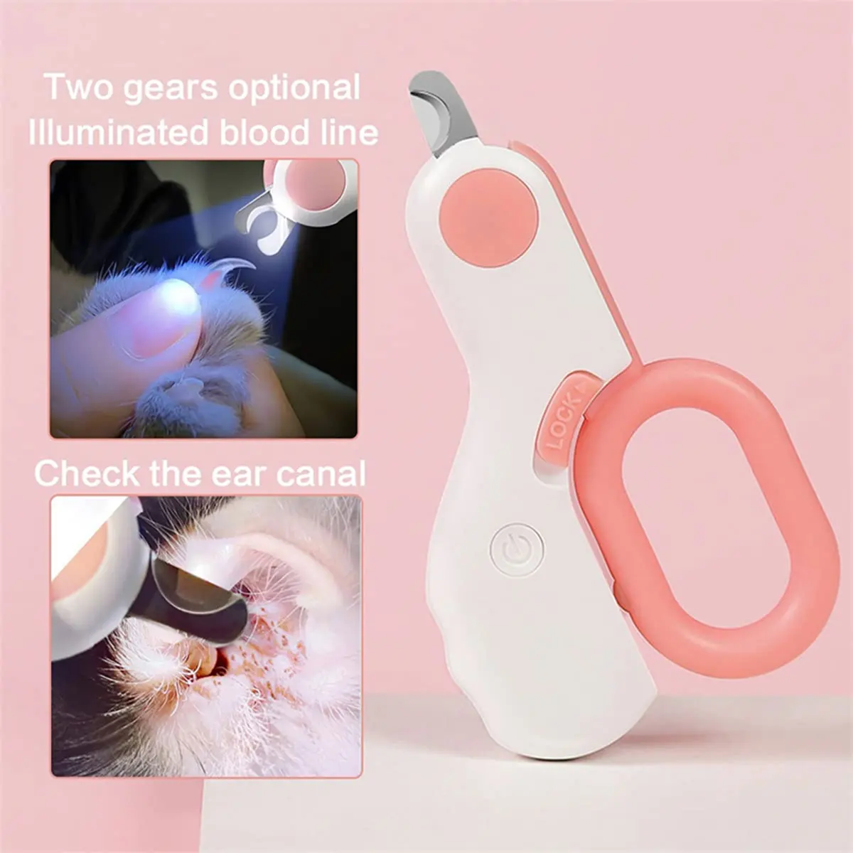 Cat Nail Clipper with LED Light Safety Pet Nail Trimmers Cat Claw Clipper Scissors Dog Cutter Avoid Excessive Cutting Pet