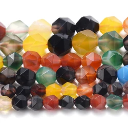 Faceted Colorful Tourmaline Stone Beads for Jewelry Making and Accessories (Mixed Agates)
