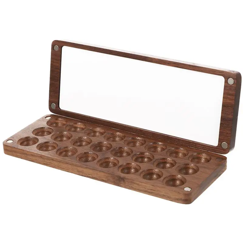 

Wooden Handmade Watercolor Paint Palette Oil Paints Tray Box Empty Box Black Walnut Paint Box Square Tray Box Art Painting