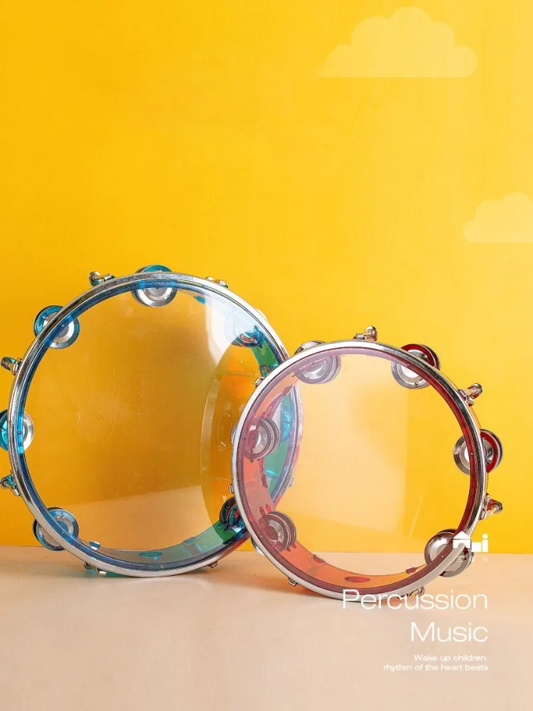 Special Children's Use Double Row Adjustable Tambourine Orff Percussion Instrument Musical Hand Drum Band Performance Instrument