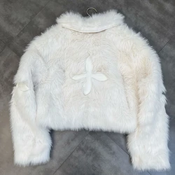 Fur Coat 2023 New Autumn And Winter Women Jacket Lady Parka Black White