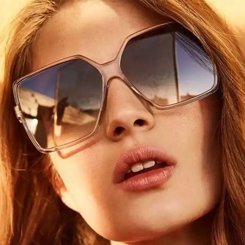 

Oversized Sunglasses Women 2023 Retro Big Frame Square Sun glasses Vintage okulary lunette soleil femme UV400 oculos Eyewear