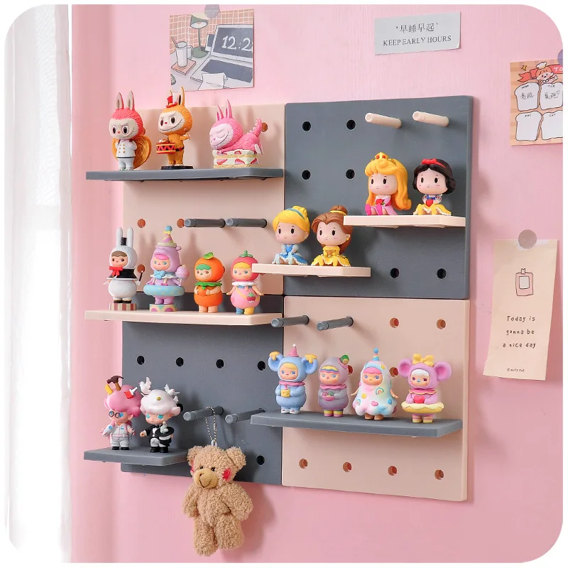 Wall mounted Hole Board Wall Shelf Free Punching Hanger Bookshelf
