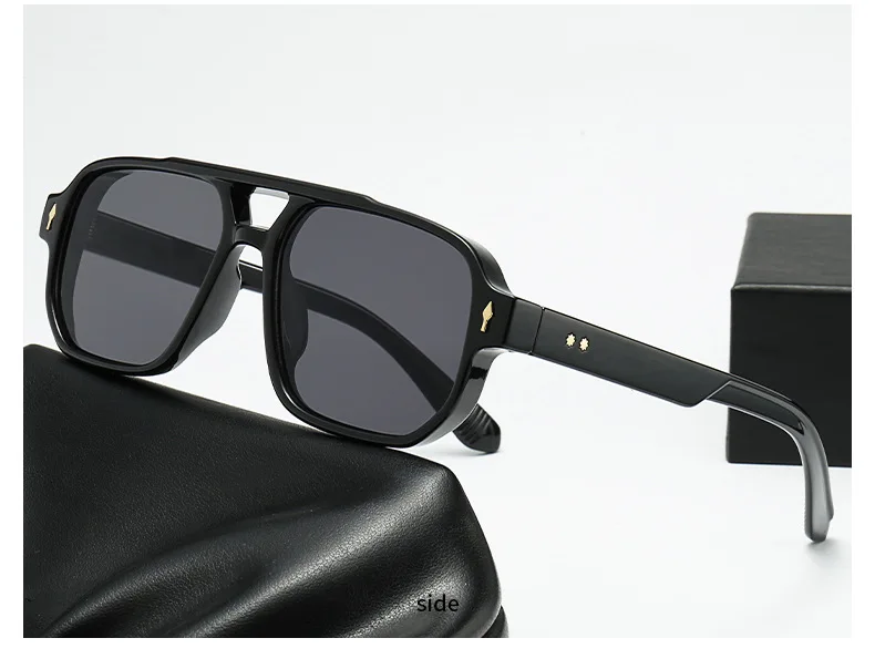 Vintage Mode quadratische Sonnenbrille Frauen Männer 2025 moderne dicke Rahmen Brillen gelb blau Linse Sonnenbrille weiblich uv400 – Detail 9