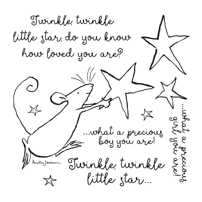 Metal Cutting Dies Clear Stamp Twinkle Little Star Mouse DIY Crafts Card Album Making Scrapbooking Stencil