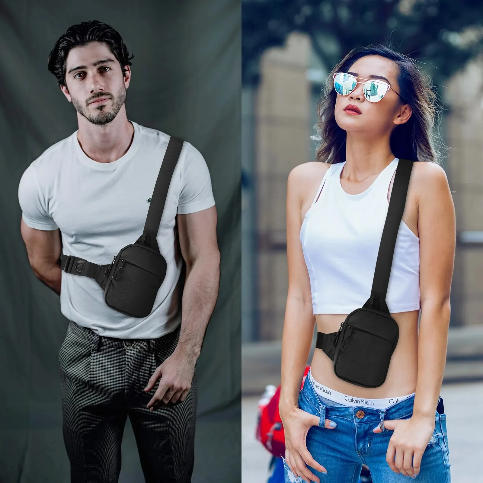 Compact Unisex Sports Chest Bag - Mini Fashion Satchel & Mobile Phone Holder