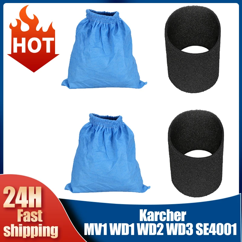 Textile Filter Bags For Karcher MV1 WD1 WD2 WD3 NT Series Vacuum