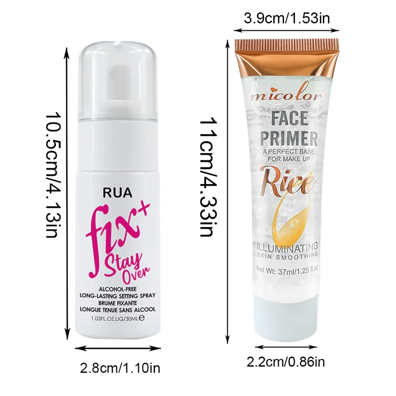 Rice Primer Primer Spray two-piece oil control fast film forming moisturizing waterproof non-makeup combination