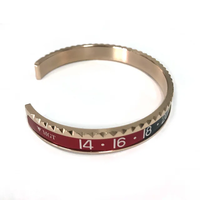 2021 Dial Steel Speedometer Bracelets & Bangles bracciale uomo Stainless Steel Bangles Cuff Bangle Bezel Pulseiras Bijoux rose gold red black