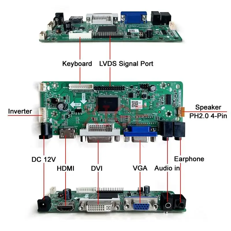 Плата контроллера подходит для B156HW01 B156HW02 B156HW03 монитор ноутбука 40-Pin LVDS 15,6 "DVI VGA Аудио 1920*1080 HDMI-совместимый Комплект «сделай сам»