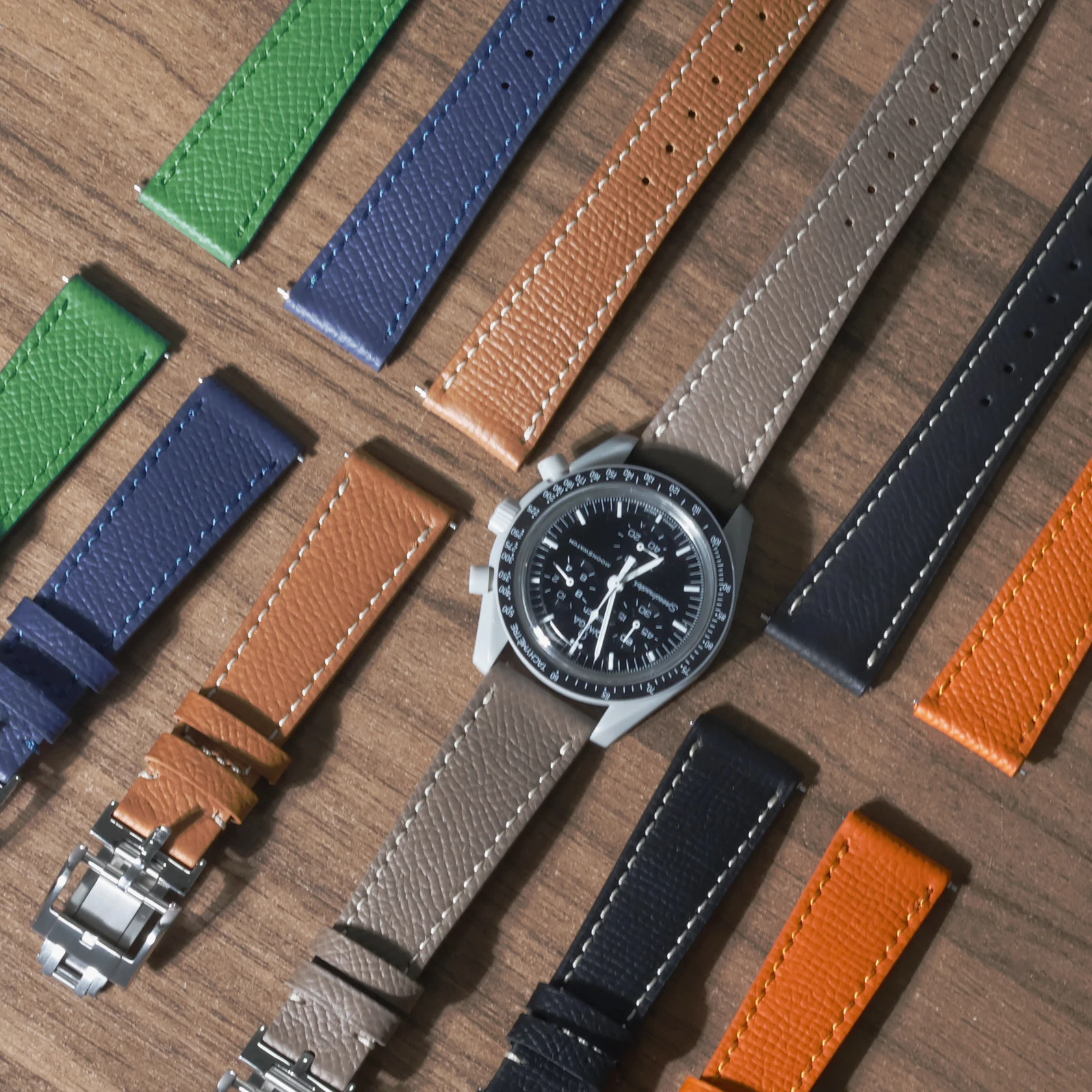 Handmade Genuine Epsom Slim Leather Watch Strap - Universal Fit 18mm to 22mm