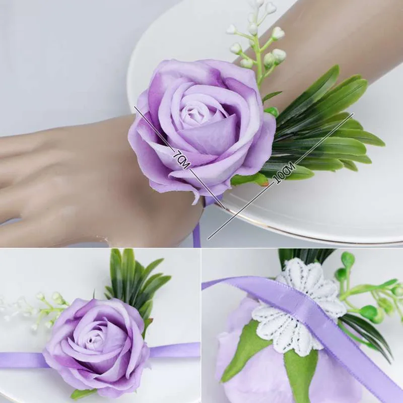 1PC Imitation Pearl Wedding Wrist Flower Corsage Bracelet Boutonniere Bride  Bridesmaid Hand Flower Boutonniere Party Brooch Pin - AliExpress
