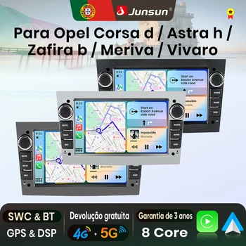 Radio para Auto Junsun de 7 Pulgadas con Android, CarPlay Inalámbrico, Android Auto, Estéreo para Opel Vauxhall Astra H G J Zafira B Corsa C Antara Vectra Vivaro Meriva Combo Signum Tigra TwinTop, WiFi, GPS, Navegación, SWC, 4G-LTE, Bluetooth, Pantalla Táctil Multimedia + Guía de Instalación 1