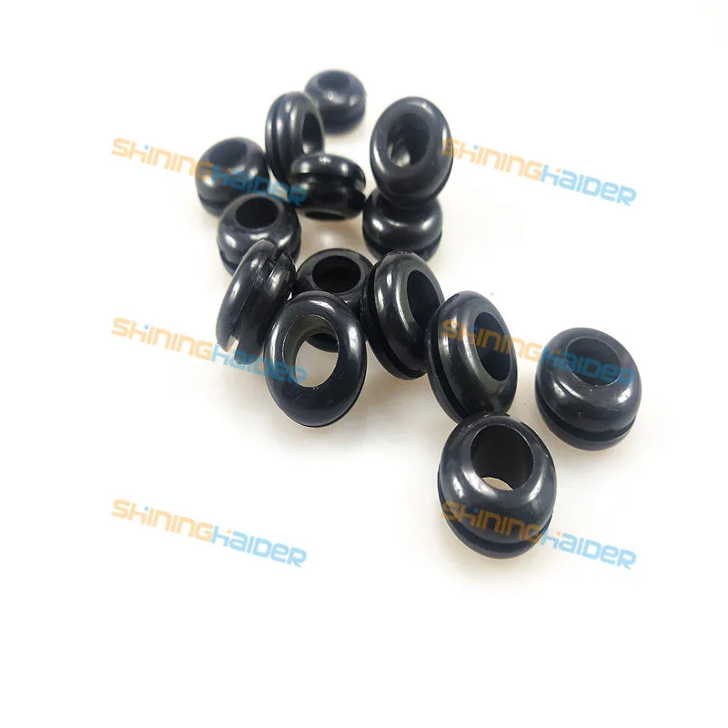 1000PCS inner diameter 5mm opening hole 7mm black and white color PVC grommets PVC cable protector protect ring