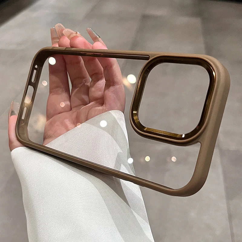 Enhanced Transparent Edge Protective Phone Case with Anti-Drop Bumper