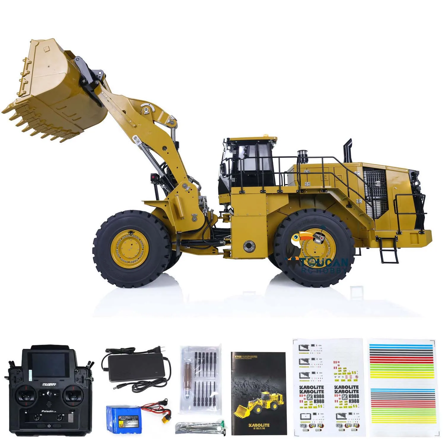 In Stock 1/14 HUINA KABOLITE Hydraulic RC Loader Updated K988 Finished Remote Control Car Earth Mover Truck Toucan Toys for Boys 2