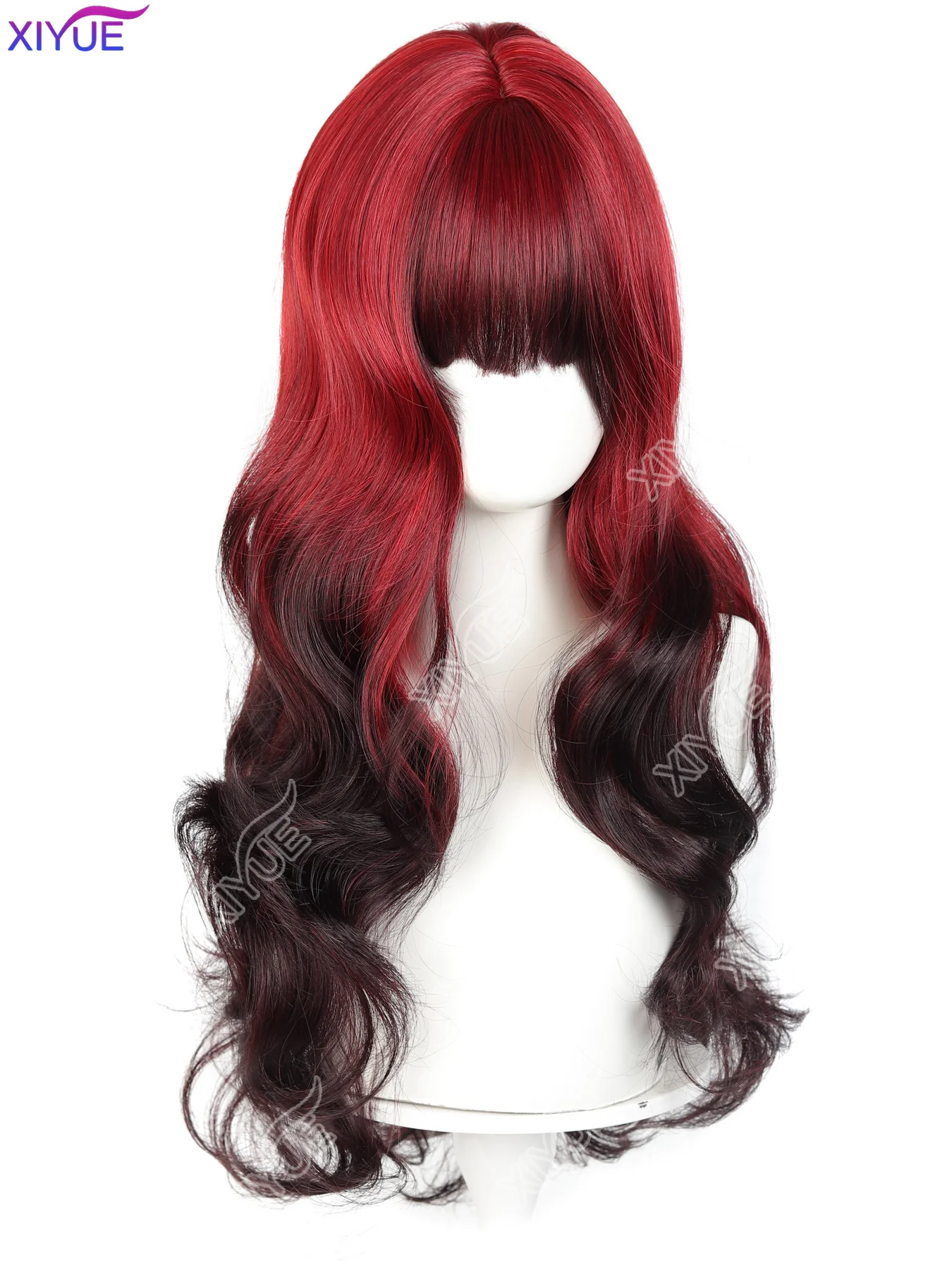 XIYUE Long Hair Double Tail Wig Women's Big Curl Sweet Girl Style Japanese JK Full Head Cover Lace Front Wig Chinese Production