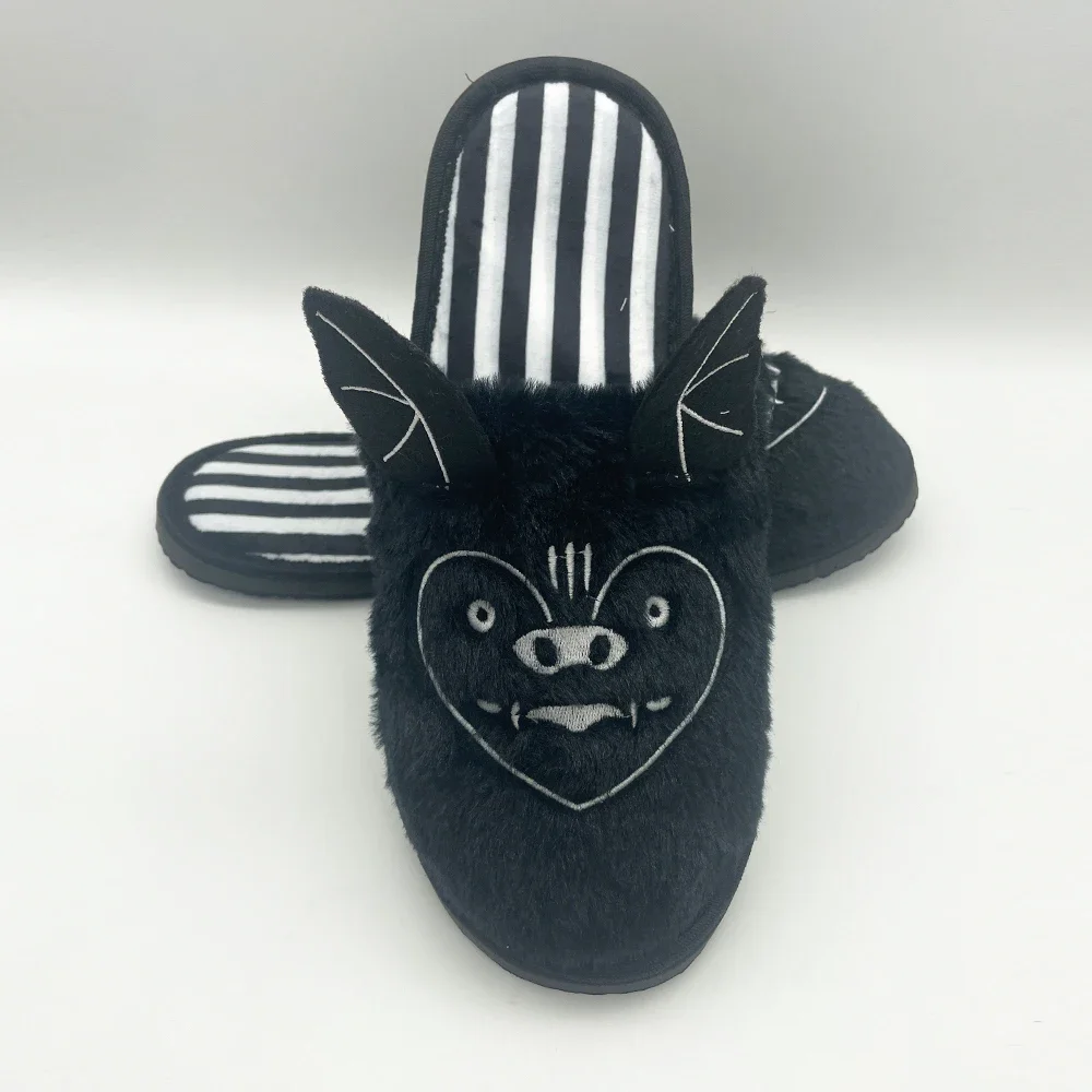 Bat Plush Slippers Warm Comfortable Non-slip Plush Slippers Men Women Indoor Home Funny Cotton Soft Soled Shoes  Autumn Winter 3