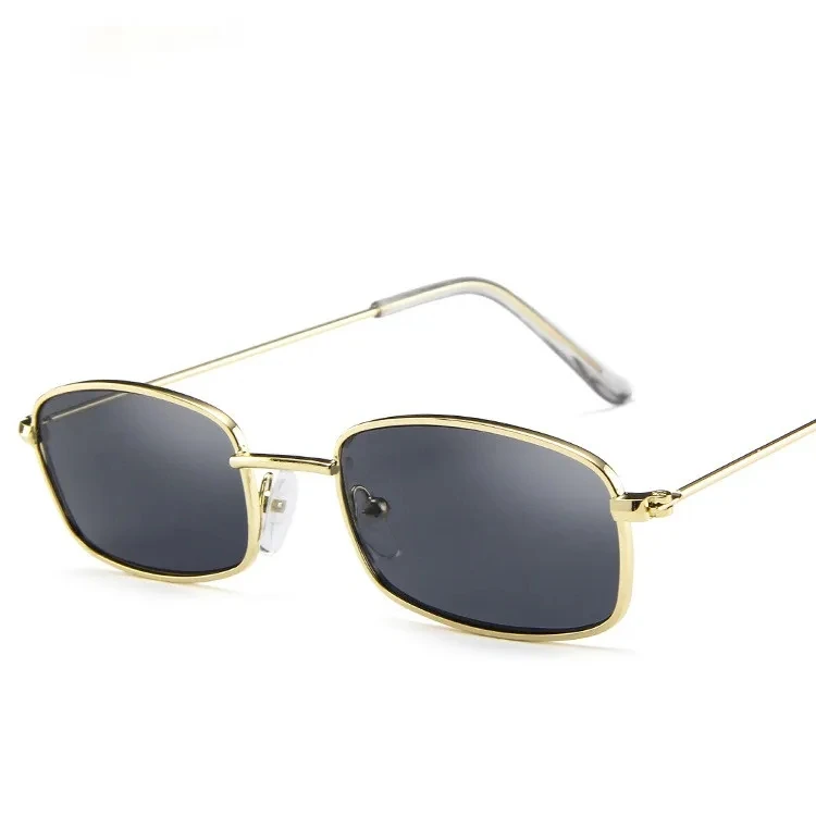 Neue kleine Rechteck Retro Sonnenbrille Männer Marke Designer roten Metallrahmen klare Linse Sonnenbrille Frauen Unisex UV400