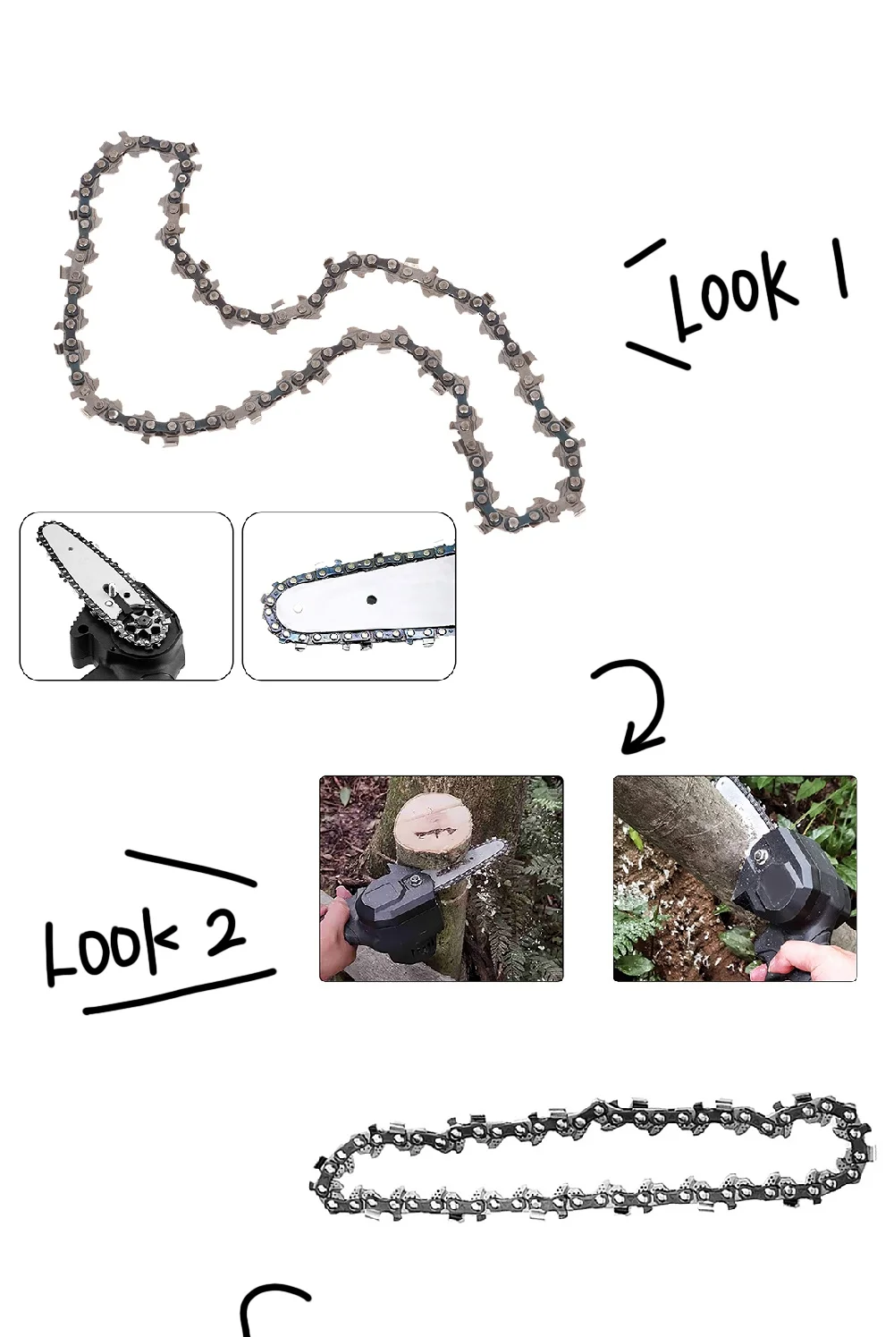 Durable Metal Chainsaw Blade for Efficient Wood Cutting