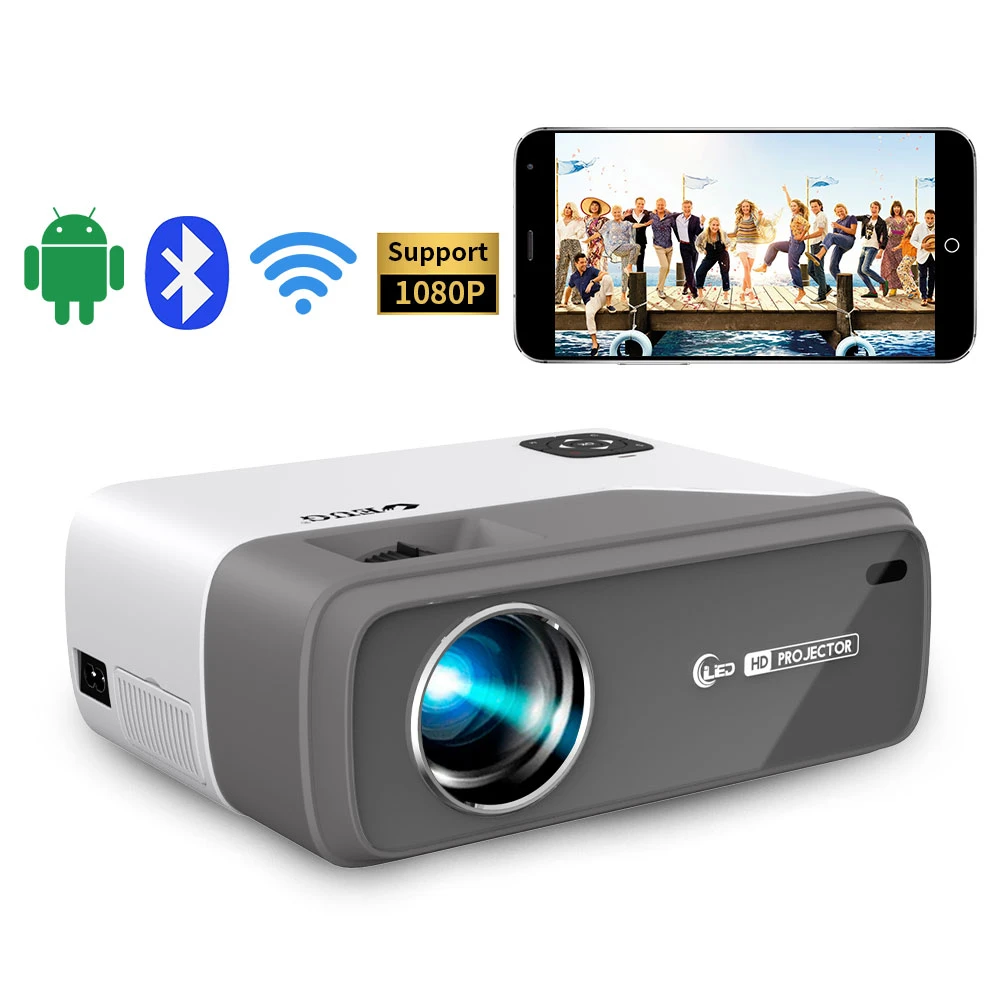 EUG Home Projector Beamer Video Led 4500 Lumens Wireless Airplay Android System Freeshipping Full Hd 1080P Projector For Phone