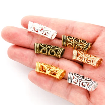 10pcs Metal African Hair Rings Beads Cuffs Tubes Charms Dreadlock Dread Hair Braids Jewelry Decoration Accessories 25*9*9mm R226