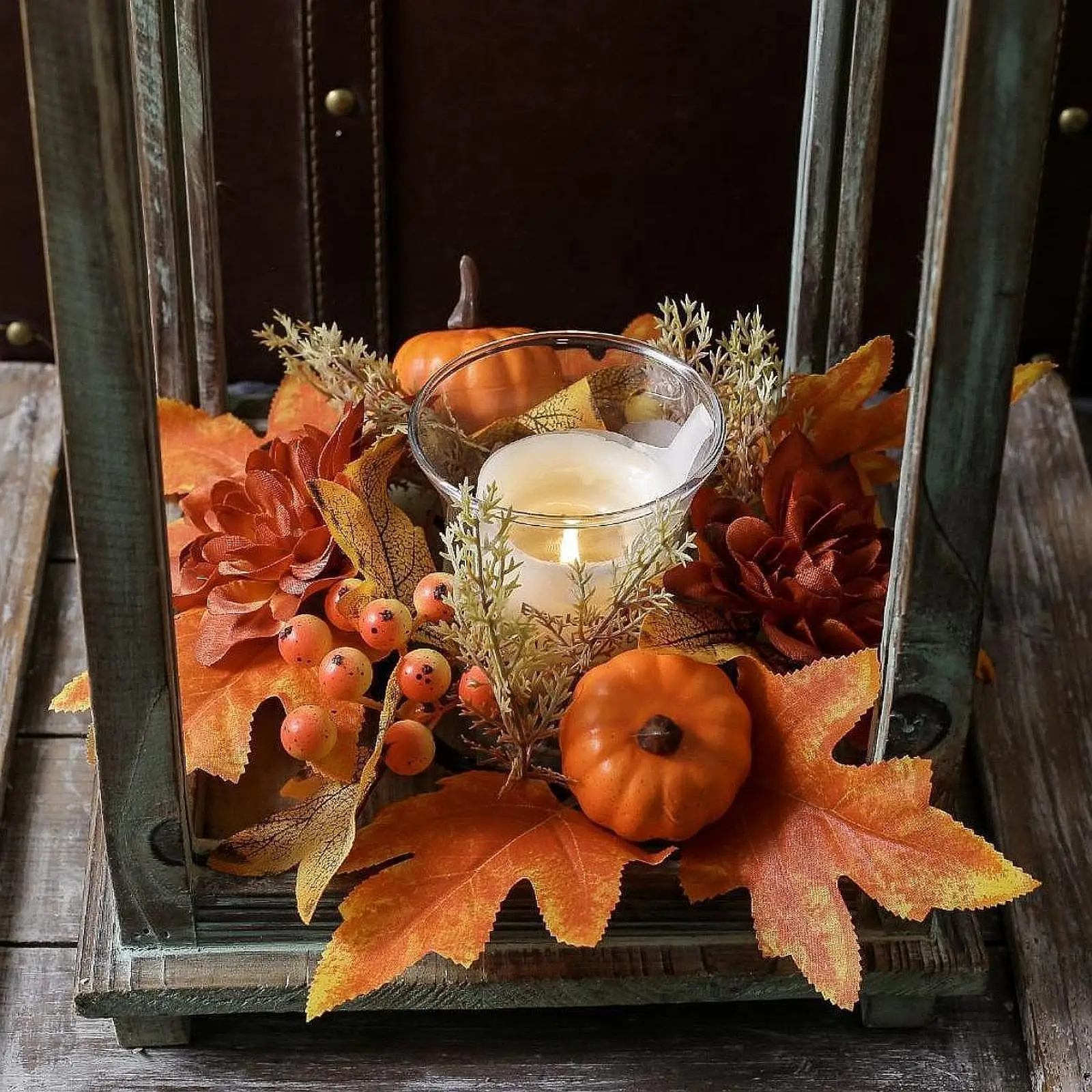 Candle Ring Decor Gifts Artificial Wreath for Dining Room Farmhouse Festival