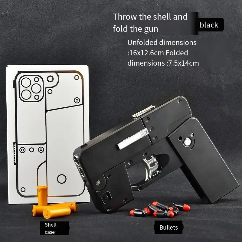 Folding mobile phone simulation toy gun 15 shell soft bomb troll convenient small gun model 5