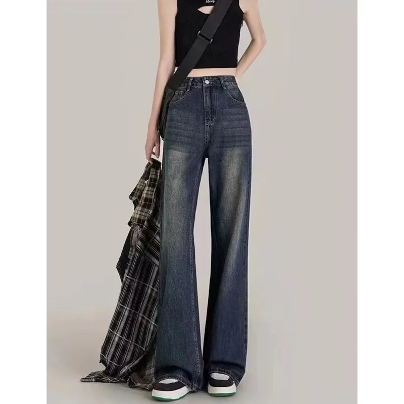 

Fashion Korean Vintage Jeans Woman High Waist Straight Leg Jeans Y2k Women's Pants Clothing Streetwear Clothes Denim Female 2023