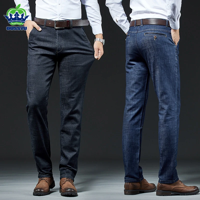 Autumn Winter Men Jeans Slim Fit Cotton Denim Pants Brand