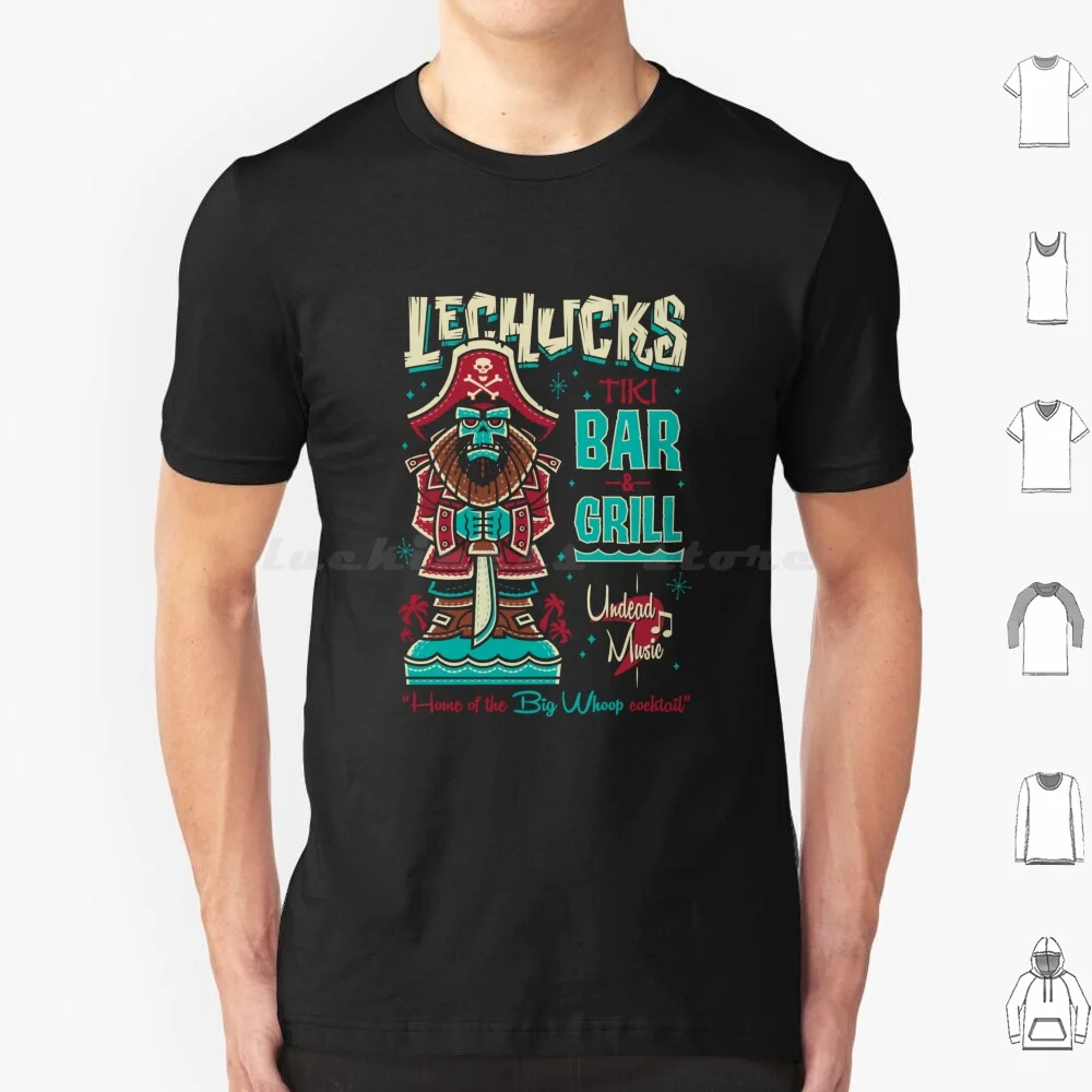 Lechugks Tiki Bar-Monkey Island-Retro Videogioco Ghost Pirate T Shirt Cotone Uomo Donna Stampa Fai Da Te Monkey Island Lechuck Tiki Bar