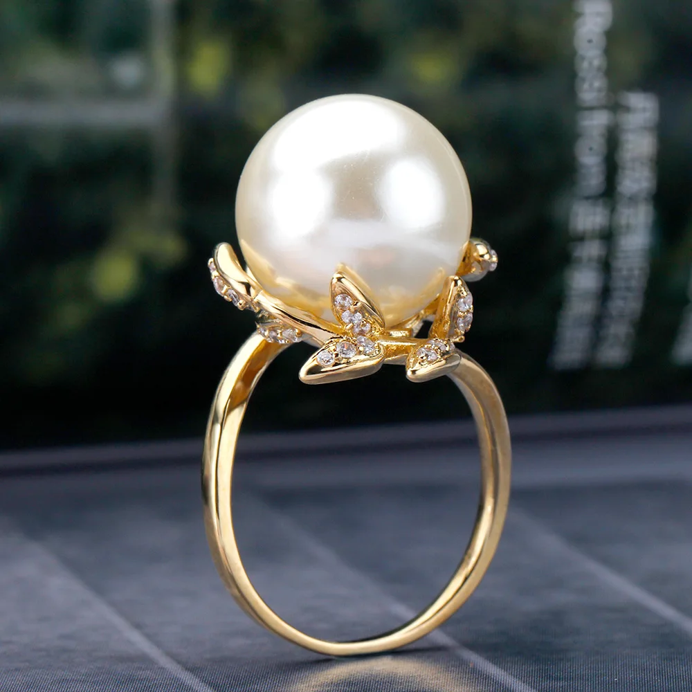 Lightweight Gold pearl rings||Beautiful gold rings - YouTube