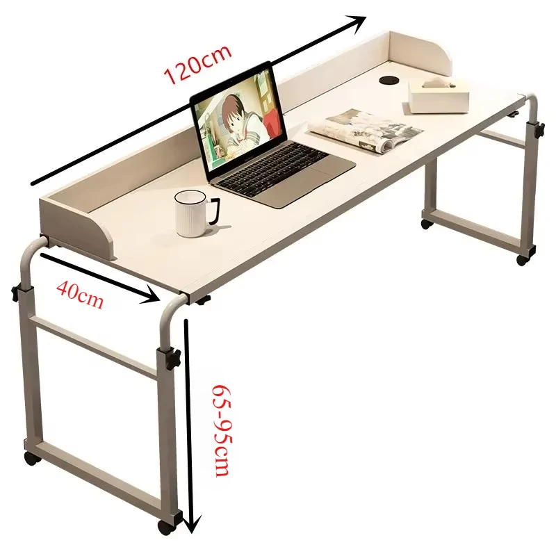 Double Desktop Laptop Table On Bed Mobile Adjustable Straddle Bed Lazy Table Care
