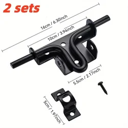 Heavy - Duty Black Security Door Locks, 6.3 Inch, with Keyhole for Wooden Fences, Barns, and Sheds (Black)