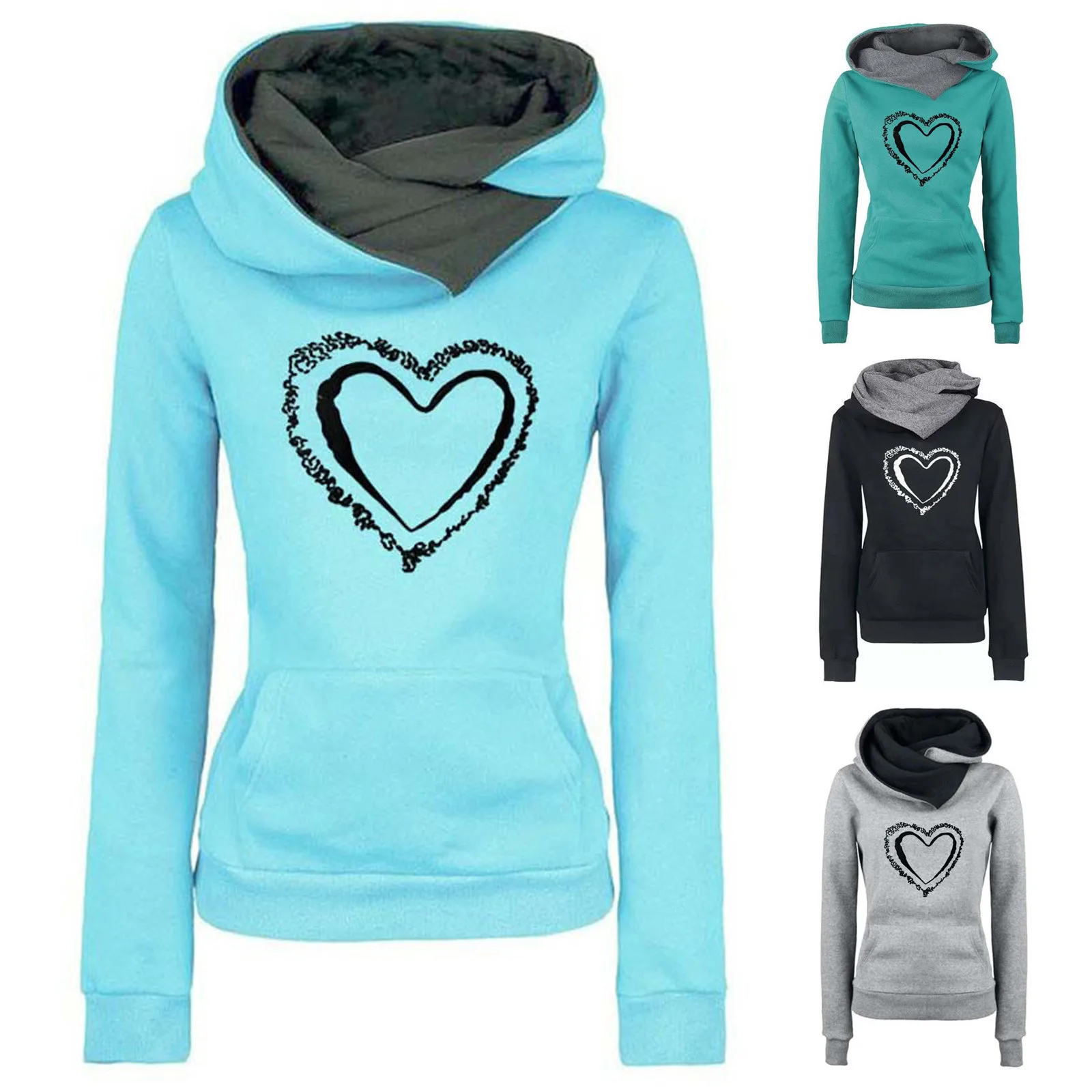

Athletic Basic Pullover Top Graphic Running Womens Casual Embroidery Long Sleeve Lady Sweatshirt Hooded Pullover Tops