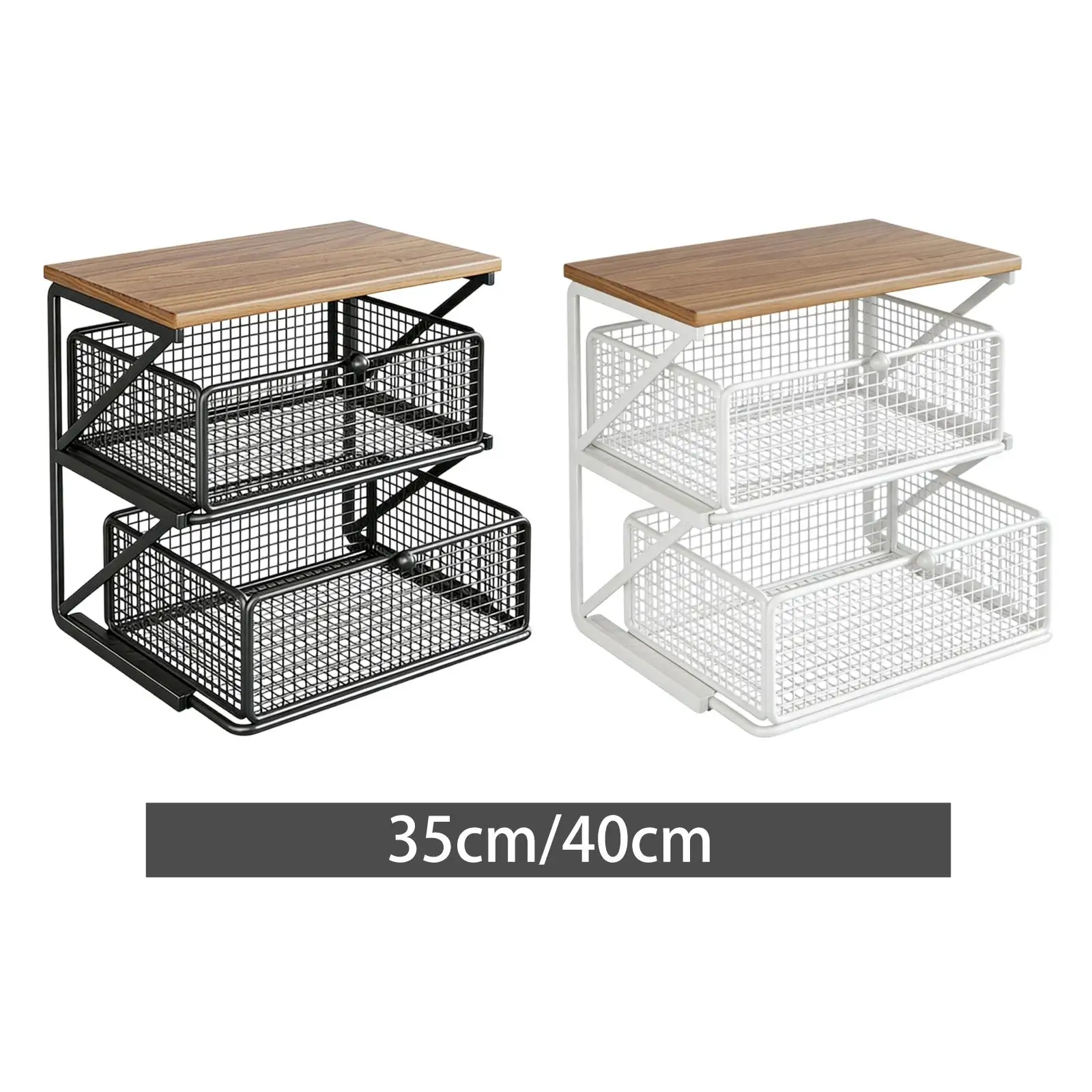 Kitchen Counter Shelf Organizer Ironwood Drawer Storage Rack Coffee Accessories Station for Room and Pantry Kitchen Counter Shelf Organizer Ironwood Drawer Storage Rack Coffee Accessories Station for Room and Pantry
