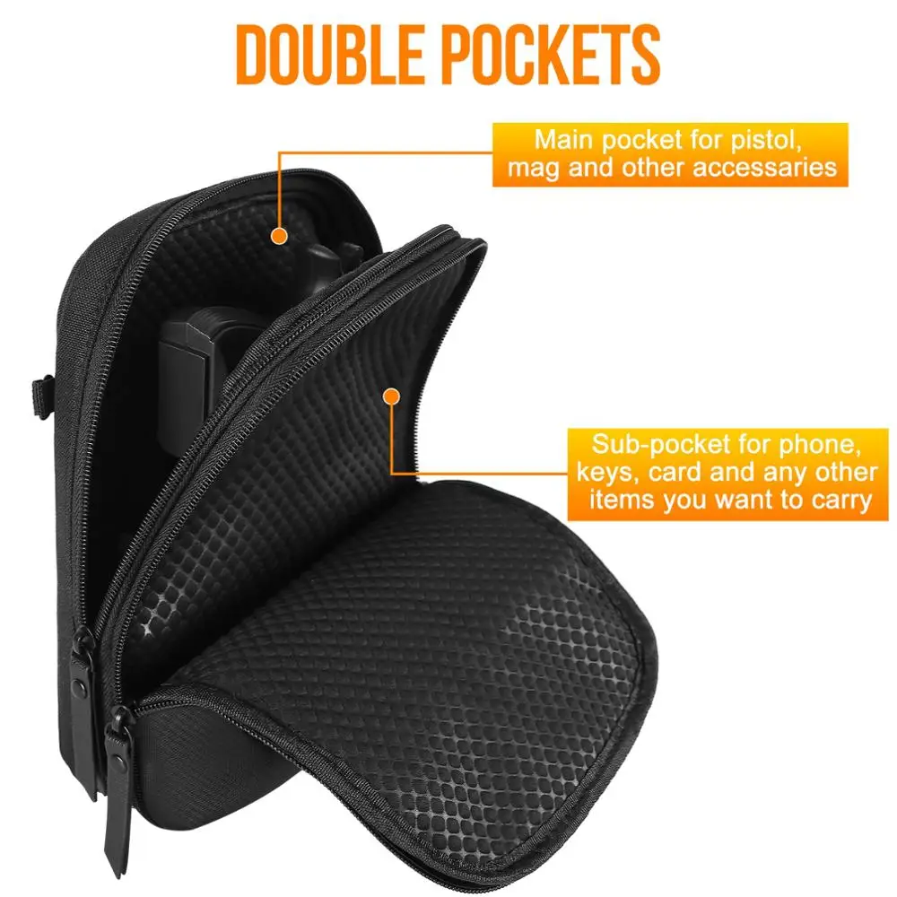 1000D Concealed Carry Gun Pouch Outdoor Pistol Holster Shoulder Bag EDC Case Tool Holder for Men Women Hunting Hiking Fanny Pack 2
