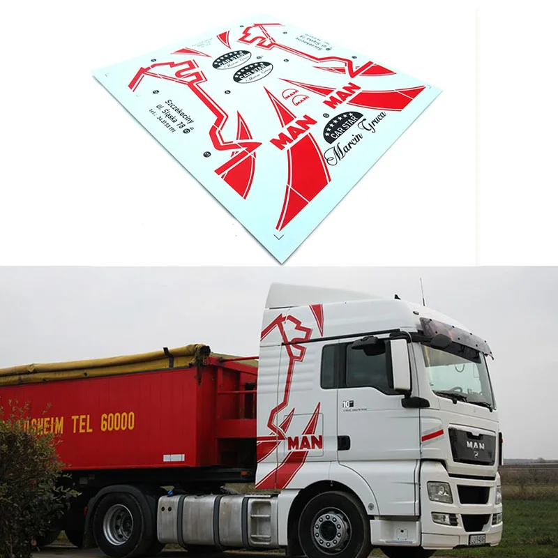 Paint Stickers Car Star Decal for 1/14 Tamiya RC Truck Trailer Tipper