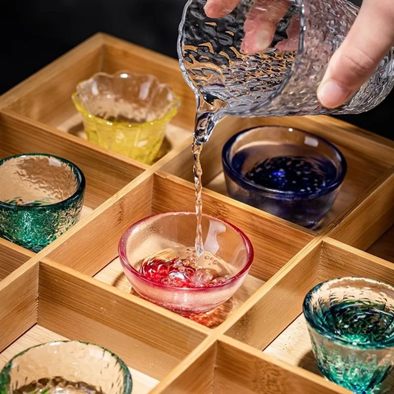 Tea Cup Wine Cup Wine Glass Spirits Cup Drinking Glasses Japanese Style Sake Cup Colorful Small Cocktail Glasses Cups