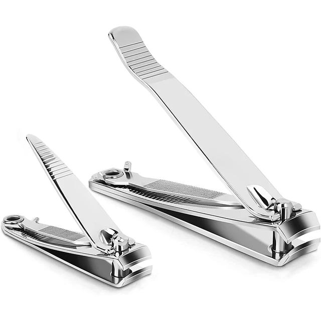 Nail Clippers Set, Sharp Stainless Steel Fingernail Clipper & Toenail  Clippers, Black Nail Cutter, Large and Small 2 Piece Set - AliExpress